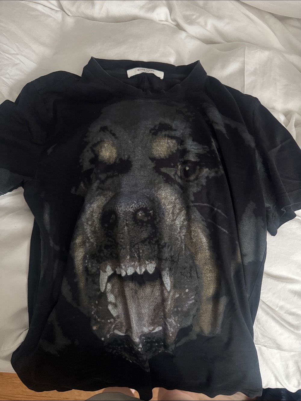Givenchy Black Tee with Large Rottweiler Face Print